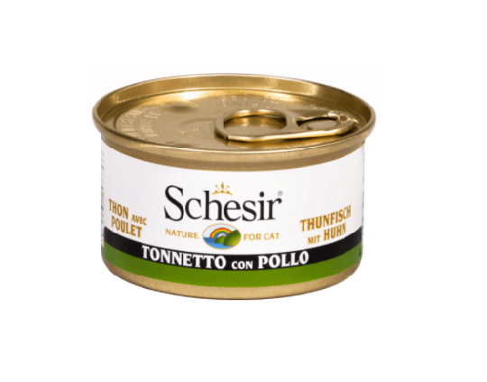 Schesir Nassfutter für Katzen Dosen Jelly Thunfisch mit Huhn