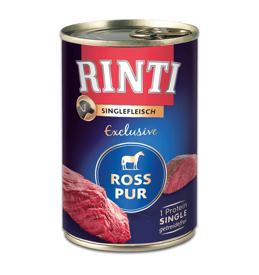 Rinti Singlefleisch Exclusive Nassfutter für Hunde Dose Ross Pur