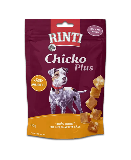 Rinti Chicko Plus Snacks für Hunde Käsewürfel mit Huhn