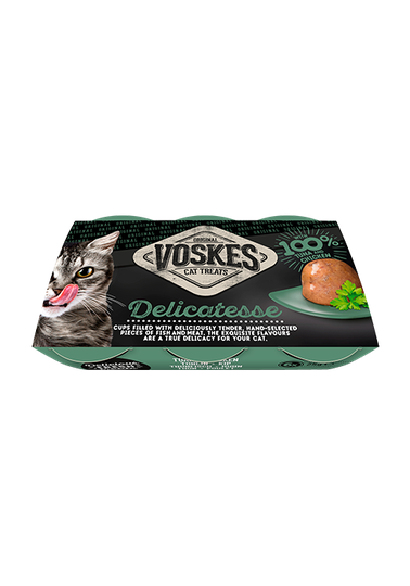 VOSKES SNACKS Katze Cups Gelee Thunfisch & Huhn 6x25 g
