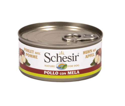 Schesir Nassfutter für Katzen Dosen Huhn mit Apfel