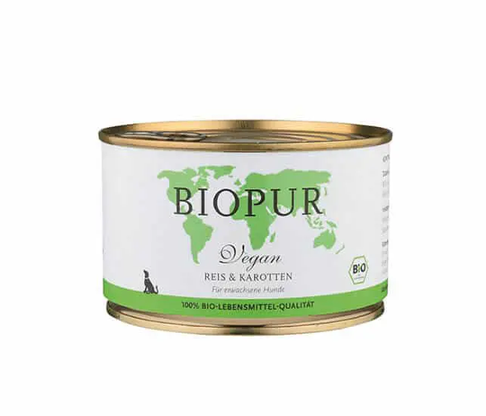 Biopur Reis & Karotten Nassfutter für Hunde (vegan)