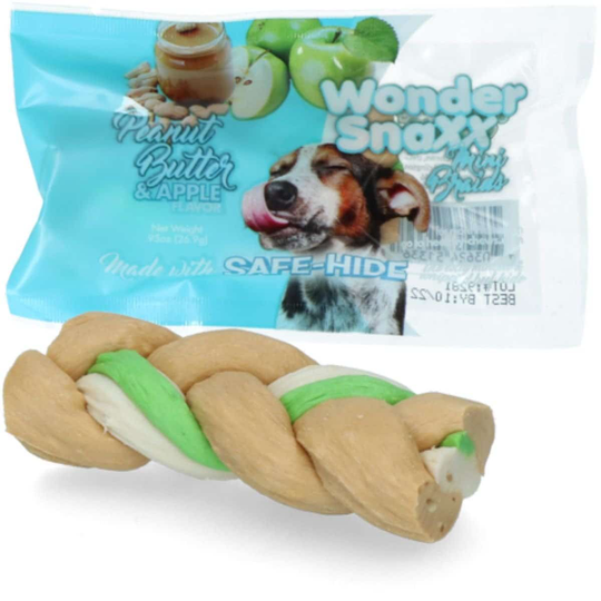 Healthy Chews Hund Snacks Wonder Snaxx Mini Braid Erdnuss & Apfel Testpackung