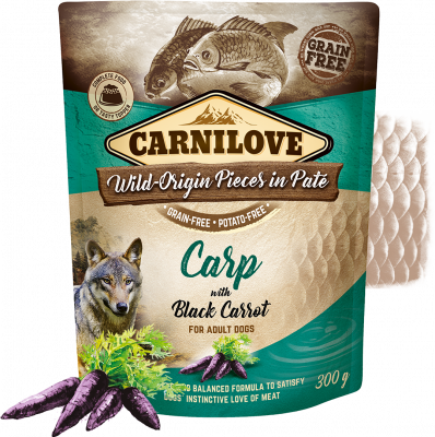 Carnilove Nassfutter für Hunde Adult Beutel Karpfen & schwarze Karotte