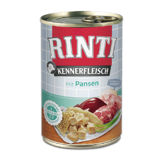 Rinti Kennerfleisch Nassfutter für Hunde Dose Pansen
