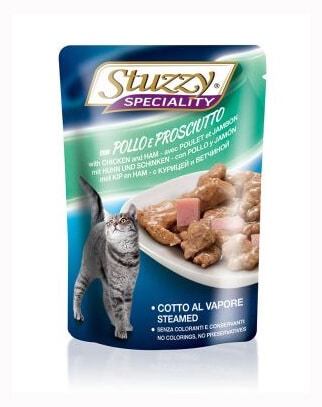 Stuzzy Nassfutter für Katzen Speciality Beutel Huhn und Schinken