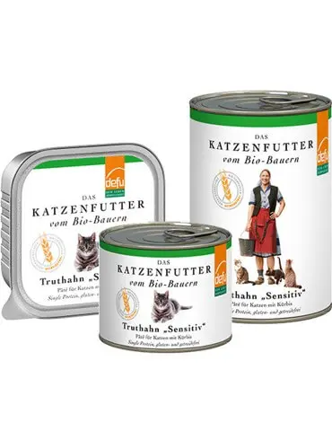 Defu BIO Truthahn Sensitiv Pâté Nassfutter für Katzen - 100g