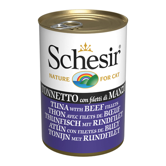 Schesir Nassfutter für Katzen Thunfisch mit Rinderfilet