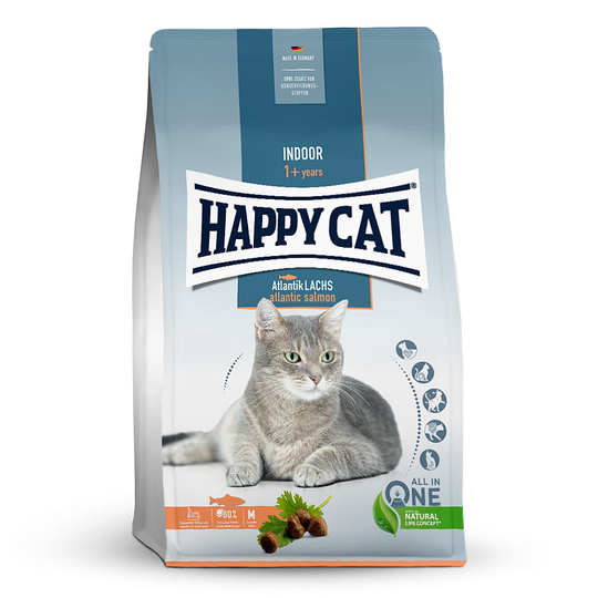 Happy Cat Trockenfutter für Katzen Indoor Adult Atlantik Lachs