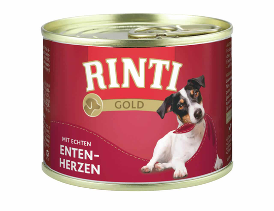 Rinti Nassfutter für Hunde Gold Ringpull-Dose Entenherzen