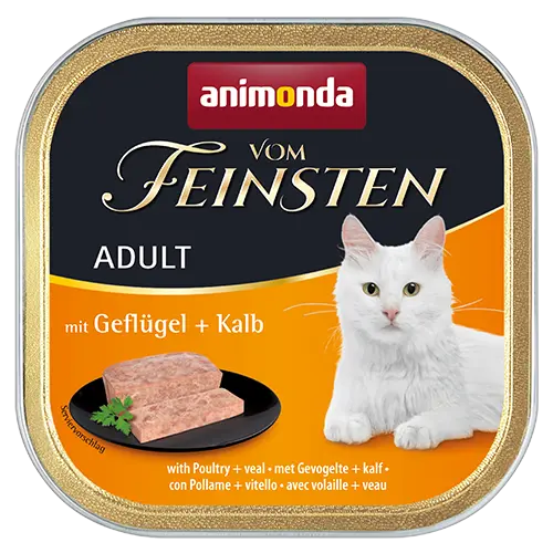 Animonda Feinsten Katzen Nassfutter Aludt mit Geflügel+Kalb