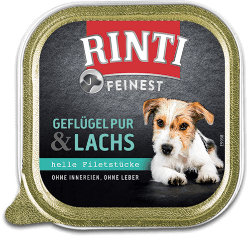 Rinti Feinest Nassfutter für Hunde Geflügel Pur + Lachs