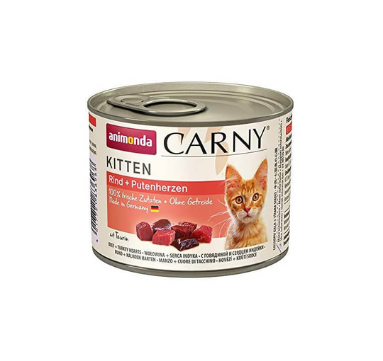Animonda Carny Kitten Katzenfutter Nassfutter Katzen bis 1 Jahr Rind + Putenherzen 200 g