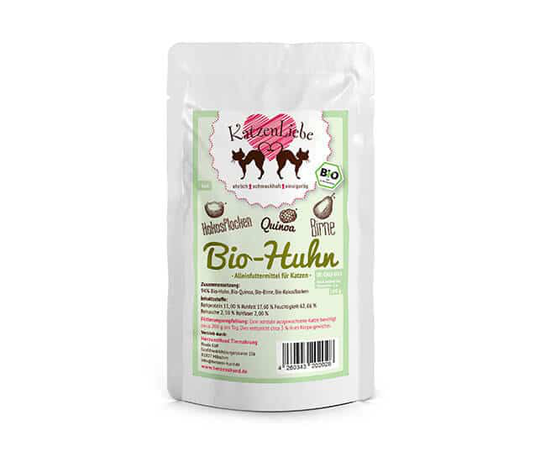 KatzenLiebe Bio Huhn mit Quinoa Nassfutter für Katzen - 100g