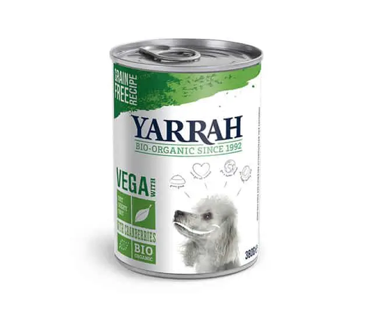 Yarrah Bio Hunde Nassfutter Bröckchen Vega mit Cranberries
