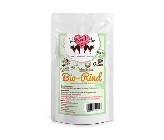 KatzenLiebe Bio Rind mit Schwarzwurzel Nassfutter für Katzen