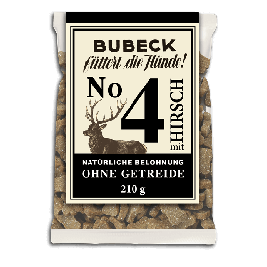 BUBECK Snacks für Hunde No. 4 mit Hirsch- getreidefrei- Hundekuchen