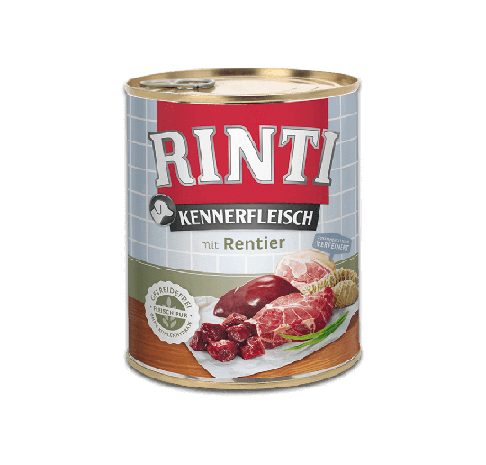 Rinti Kennerfleisch Hunde Nassfutter-Dose Rentier 800g
