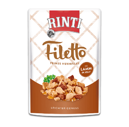 Rinti Filetto Nassfutter für Hunde Huhnfilet mit Lamm