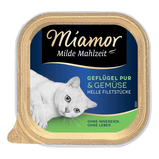 Miamor - Nassfutter - Milde Mahlzeit Geflügel Pur und Gemüse